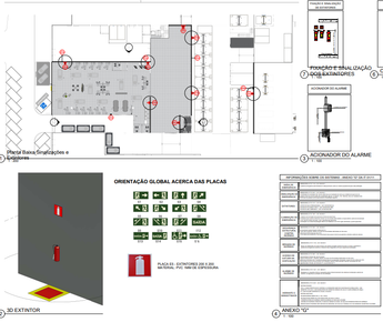 Detalhes técnicos de projeto de incêndio do portfólio